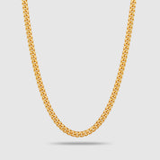 Goldfarbende Cuban-Halskette aus 316L Edelstahl mit einem Gewicht von 16,7 g.