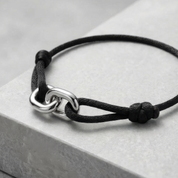 CORD ARMBAND (SILBER) 3MM SCHWARZ