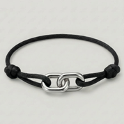 CORD ARMBAND (SILBER) 3MM SCHWARZ