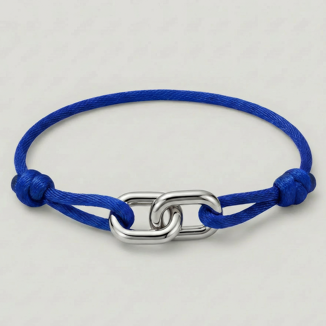 CORD ARMBAND (SILBER) 3MM BLAU