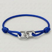 CORD ARMBAND (SILBER) 3MM BLAU