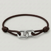 CORD ARMBAND (SILBER) 3MM BRAUN