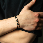 CORD ARMBAND (SILBER) 3MM SCHWARZ