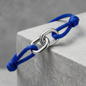 CORD ARMBAND (SILBER) 3MM BLAU