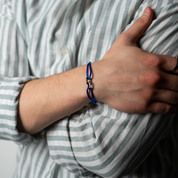CORD ARMBAND (SILBER) 3MM BLAU