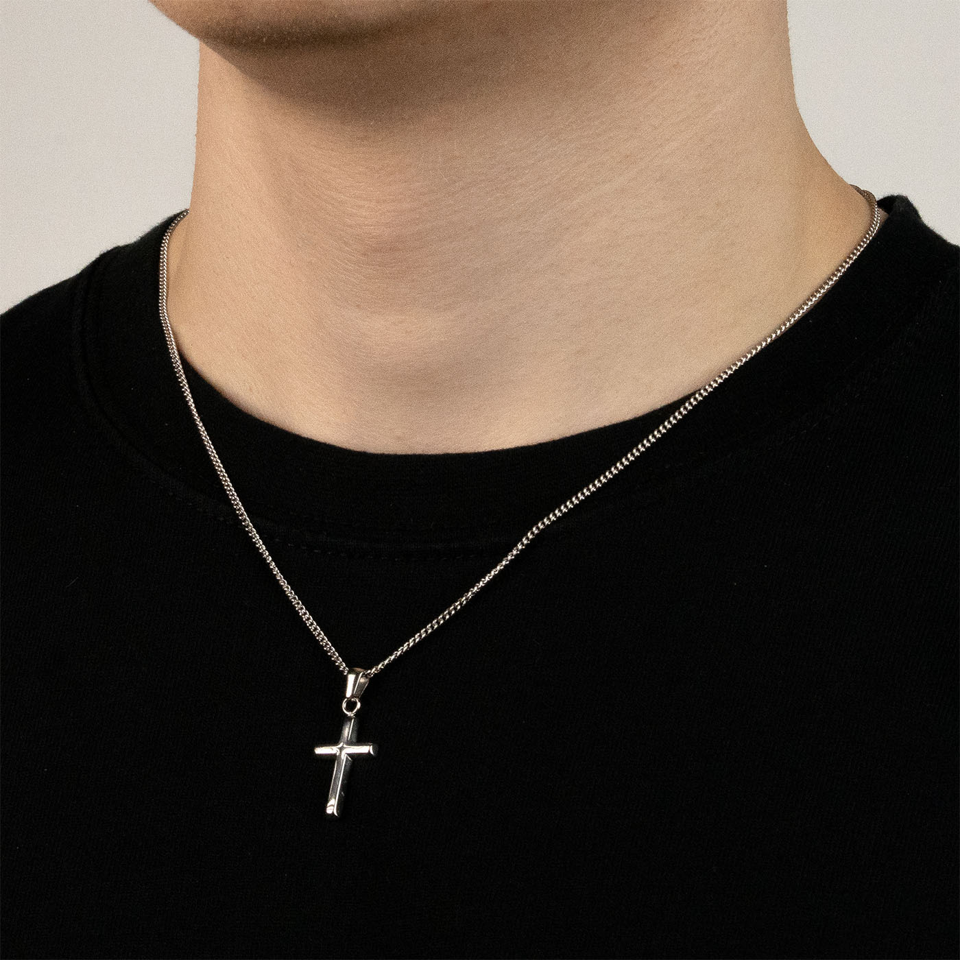 KREUZ ANHÄNGERKETTE (SILBER) 2MM