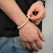 PEARL ARMBAND WEIß 6MM