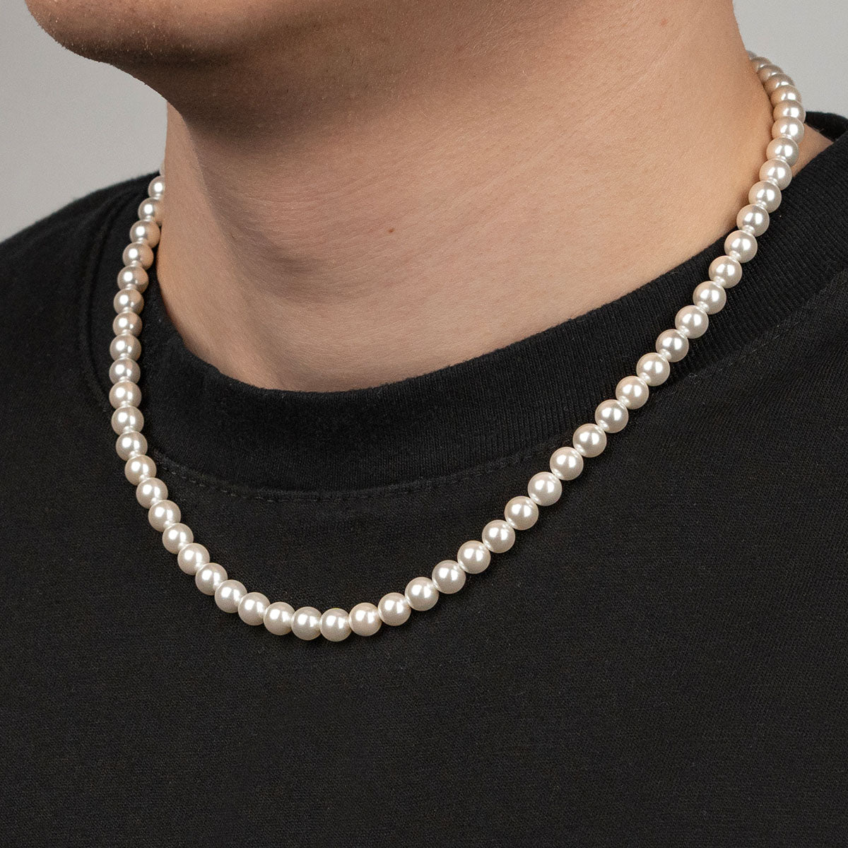 PEARL HALSKETTE WEIß 6MM