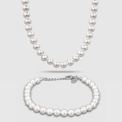 PEARL SET HALSKETTE & ARMBAND WEIß