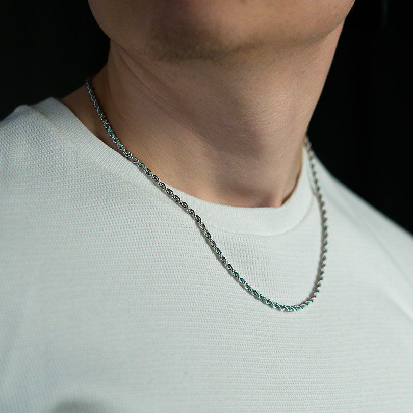 SILBER SET ROPE 3MM HALSKETTE & ARMBAND